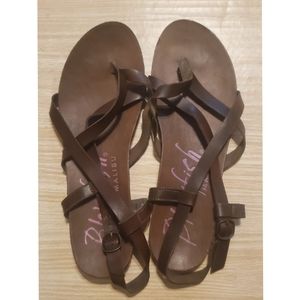 Blowfish Brown Leather Sandles Size 9